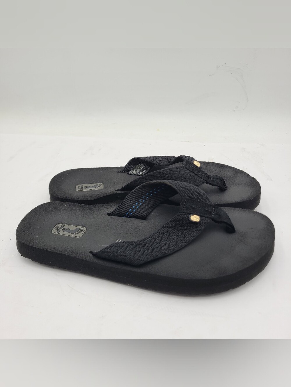 B54 Teva Mush Flip Flop Sandals Womens 7 Black Lightweight Thong Shoes